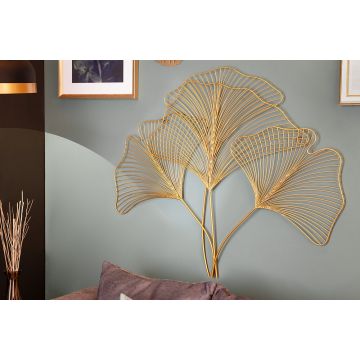 Wanddecoratie Ginkgo Goud 90cm - 41274