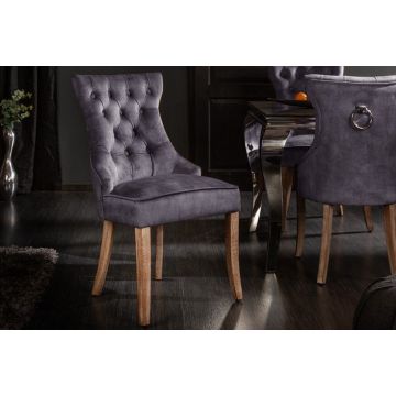 Eetkamerstoel Castle Grijs Fluweel - 41307