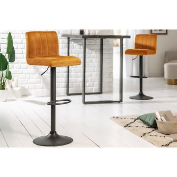 Barstoel Portland Mosterdgeel Fluweel - 41422