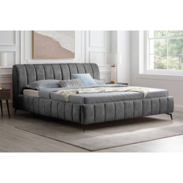 Bed Amsterdam Grijs 180x200cm Fluweel - 41441
