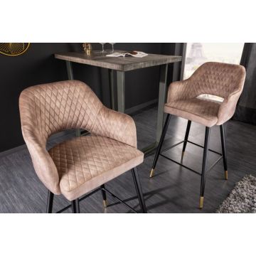 Barkruk Paris Greige Fluweel - 41515