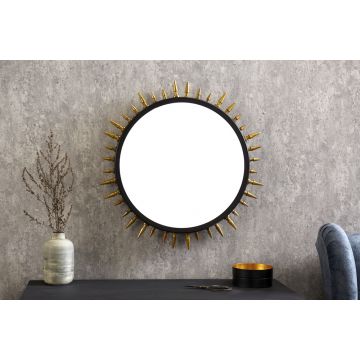 Spiegel Abstract Zwart Goud 66cm - 41766