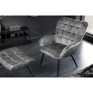 Fauteuil Scandinavia Grijs Fluweel - 41821