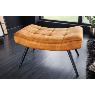 Hocker Scandinavia Mosterdgeel 54cm Fluweel - 41824