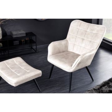Fauteuil Scandinavia Crème Fluweel - 41825