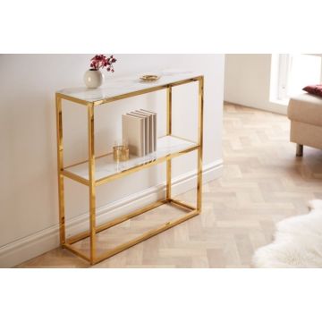 Sidetable Elegance Wit Goud 80cm - 42169