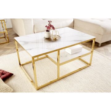 Salontafel Elegance Wit Goud 90cm - 42175