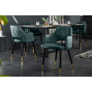 Eetkamerstoel Paris Petrol Fluweel - 42292