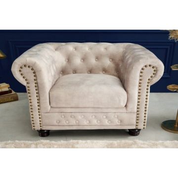 Fauteuil Chesterfield Champagne Fluweel - 42312
