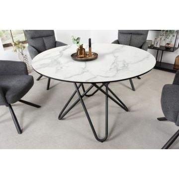 Ronde Eettafel Ellips Wit 120cm - 42369