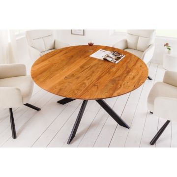 Ronde Eettafel Galaxie 130cm Massief Acacia Hout - 42373