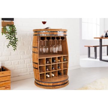 Wijnrek Bodega 62cm Massief Mango Hout - 42378