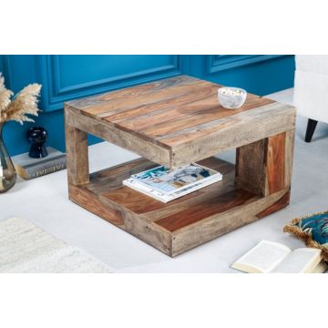 Salontafel Giant 60x60cm Massief Sheesham Hout - 42541