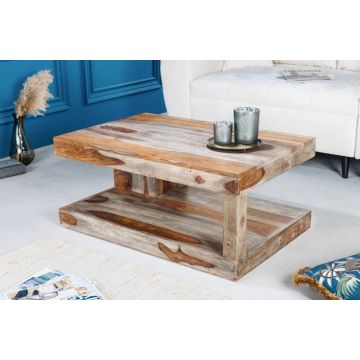 Salontafel Giant 90x60cm Massief Sheesham Hout - 42544