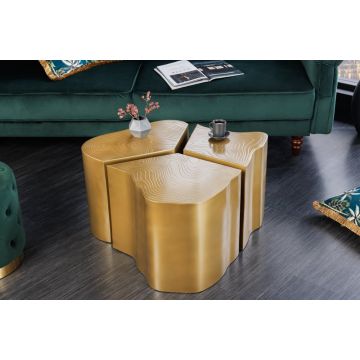 Bijzettafel 3-delig Organic Orient Goud 80cm - 42777