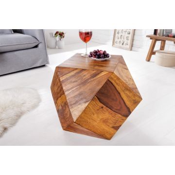 Salontafel Diamond 42x42cm Massief Sheesham Hout - 43072