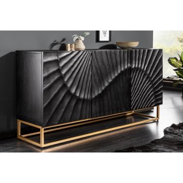 Dressoir Scorpion Zwart 140cm Massief Mango Hout - 41399