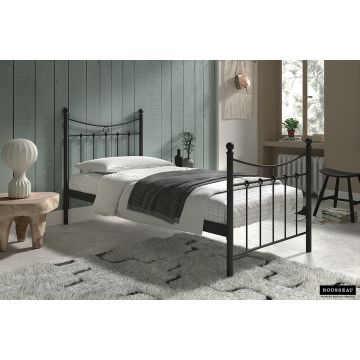 Bed Sacha Zwart 90x200cm Inclusief Lattenbodem  -  RF88209-2