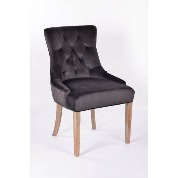 Eetkamerstoel Bristol Velours Grijs/Antiek Geborsteld - RD9702-1