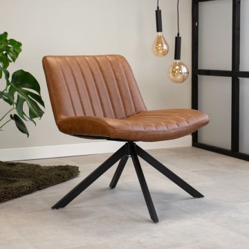 Fauteuil Liv Cognac Draaibaar - VD-F31C