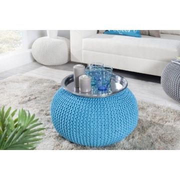 Poef Leeds 35cm Blauw - 23104