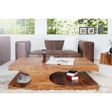 Salontafel Cubus 120cm  Massief Sheesham Hout - 35898