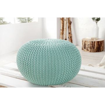 Poef Leeds Mint 50cm Gebreid - 36626