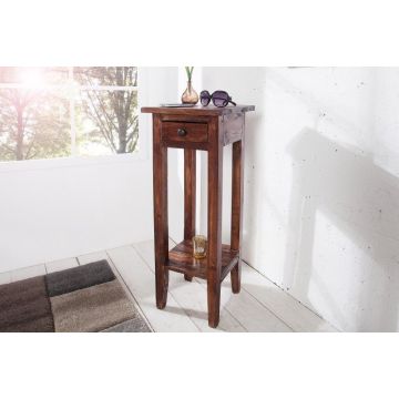 Bijzettafel/Telefoontafel Hemingway Antiek Bruin 30cm Massief Mahonie Hout  - 36632