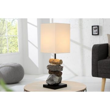 Tafellamp Element Wit 15cm linnen - 36968