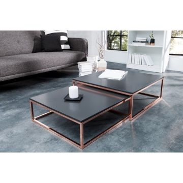 Salontafel 2-delig New Fusion Antraciet Koper 75cm - 37733