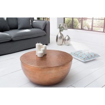 Salontafel Hamerslag Koper 60cm Rond - 37912