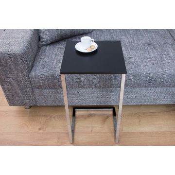 Bijzettafel Simply Zwart/Chroom 60cm - 37950