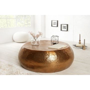 Salontafel Hamerschlag Optik 80cm Rond koper - 38395