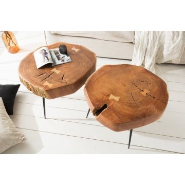 Salontafel Goa II 60cm Rond Massief Sheesham Hout - 36558