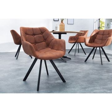 Eetkamerstoel Dutch Courturier Antiek Bruin Met Armleuning - 37614