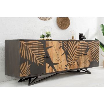 Dressoir Tropical Design 160cm grijs Massief Mango Hout - 38728