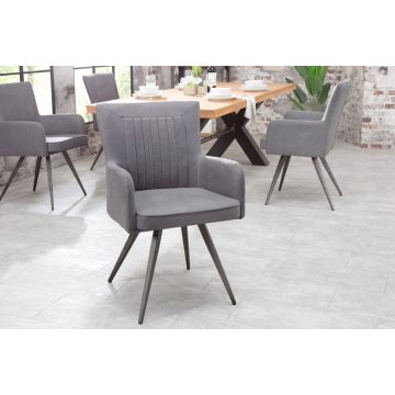 Eetkamerstoel Roadster Vintage Grijs Met Armleuning - 39084