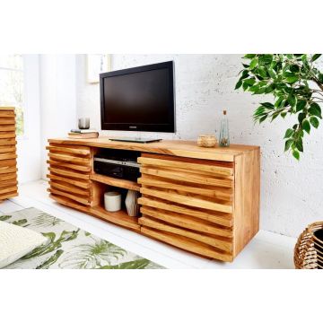 TV Meubel Relief 150cm Massief Acacia Hout- 39737