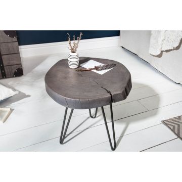 Bijzettafel Goa Grijs 43cm Massief Acacia Hout - 39597