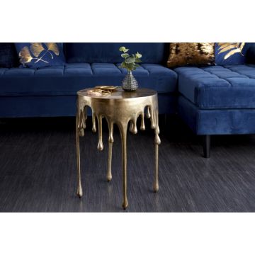 Bijzettafel Liquid Line Goud 37cm - 39882