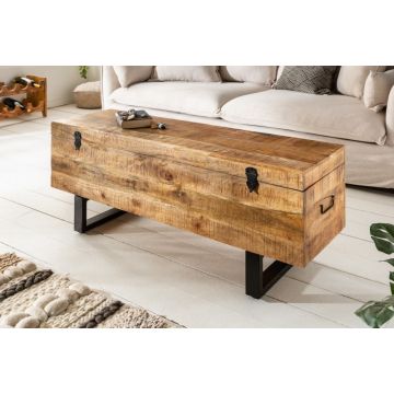 Salontafel/Opbergkist Factory Loft 115cm Massief Mango Hout - 39663