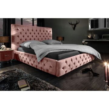 Bed Chesterfield Paris Roze 160x200cm Fluweel - 39994