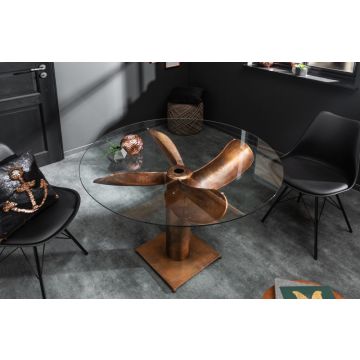 Ronde Eettafel Ocean Koper Gevlamd 94cm  - 39922