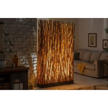 Vloerlamp Natural Paravent Massief Longan Hout Natuur 180cm - 40505