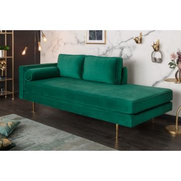 Chaise Longue Diva Smaragdgroen 196cm Fluweel - 40602