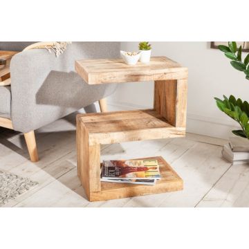 Bijzettafel S Natuur 45cm Massief Mango Hout - 41001