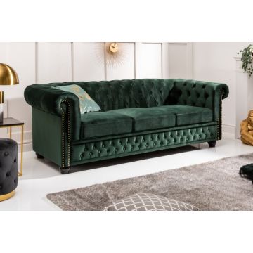 Bank 3-zits Chesterfield 205cm Groen - 40483