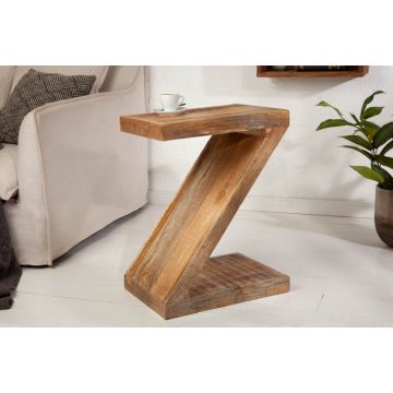 Bijzettafel Z Natuur 45cm Massief Mango Hout - 41002