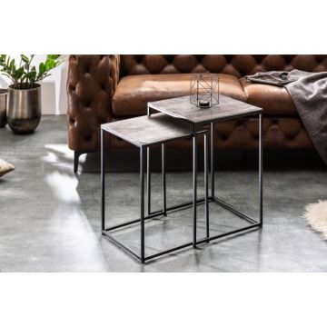 Salontafel 2-delig Elements Zilver/Zwart - 40387