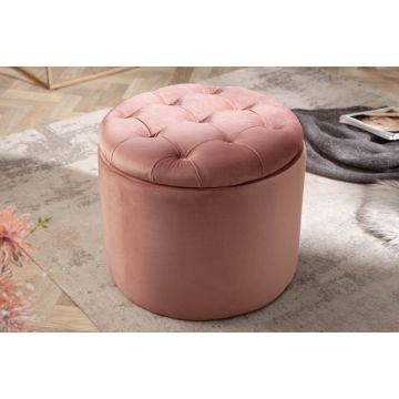 Poef Modern Barock Oudroze 50cm Fluweel - 40736